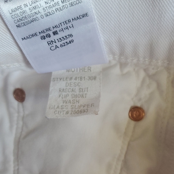 Mother Jeans The Rascal Slit Flip Short In Glass Slipper Mid Rise 2.5" Inseam - Picture 8 of 16